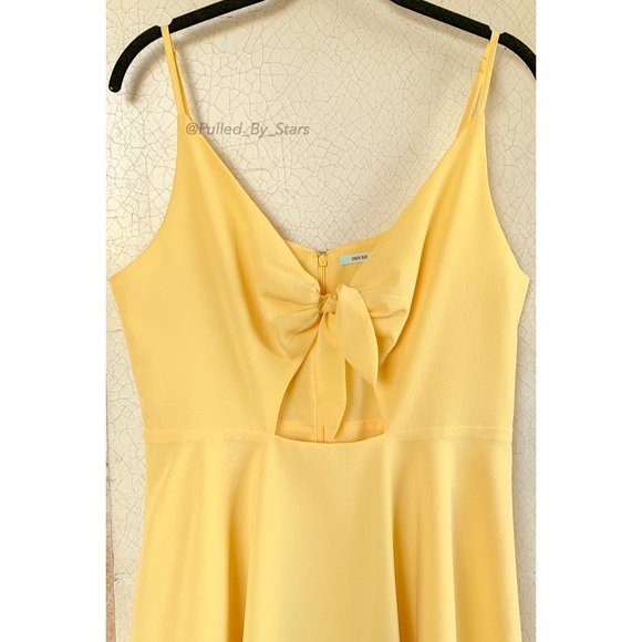 KIMCHI BLUE Yellow Tie-Front Fit + Flare Dress EUC - Picture 7 of 13